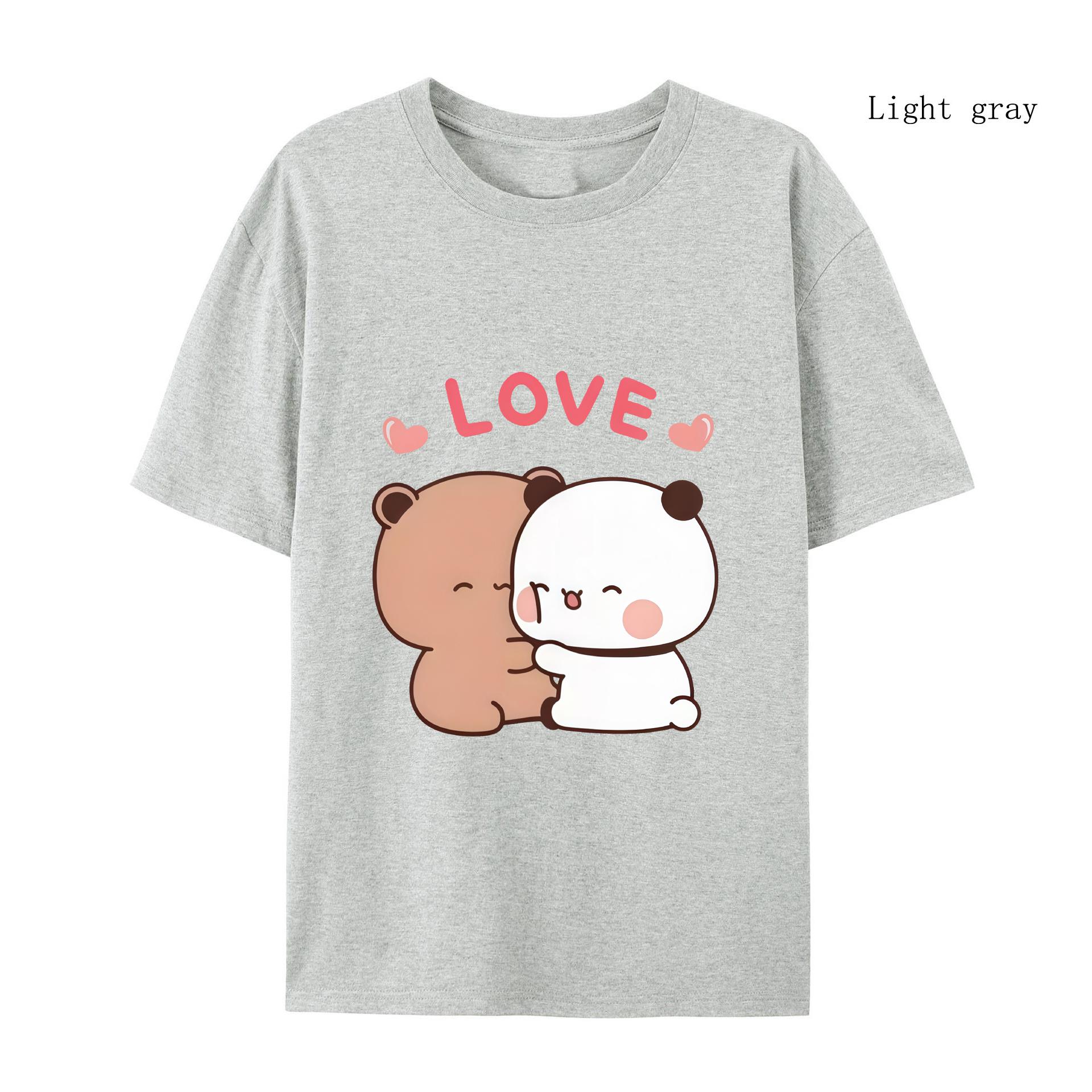 Милая мультяшная женская футболка с изображением медведя панды Bubu Dudu Kawaii Clothing Женская парная футболка Футболка Harajuku L