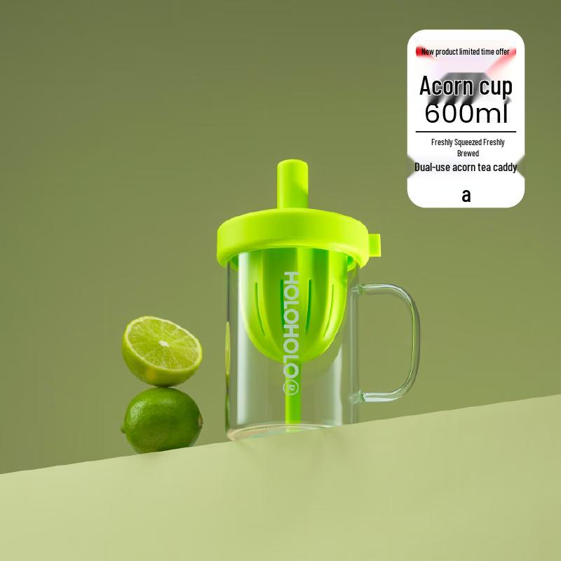 HOLOHOLO Large Capacity Heat-Resistant Glass Tea Tumbler 600ml