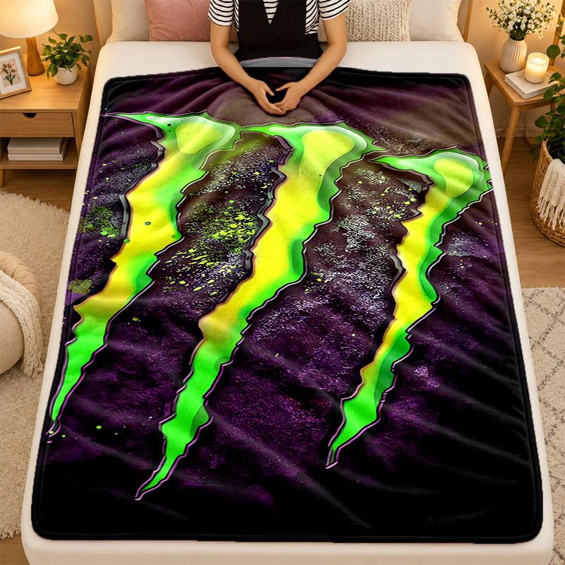 Flannel BlanketMonster Energy Warm Soft Throw Blanket for Indoor Sofa Bed Living Room Use