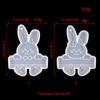 Shiny Glossy Easter Couple for Key Pendant Mold Resin Craft Easter Day Bunny Mold for DIY Keychain Necklace Charms Makin