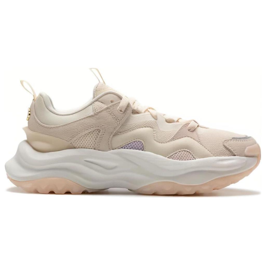 Adidas Maxxwavy Cushioning Retro Fabric Shock Absorption Breathable Resilient Low-Top Running Shoes Women Sneakers Beige IE3460