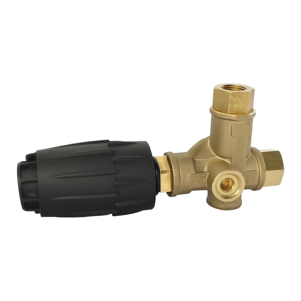 VRT3-310 Unloader, Black Spring, 4500 PSI, 10.5 GPM, Adjustment Knob, Brass High Pressure Cleaning Machine Parts