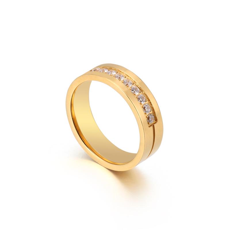 Titanium Steel Zircon Diamond Couple Wedding Bands