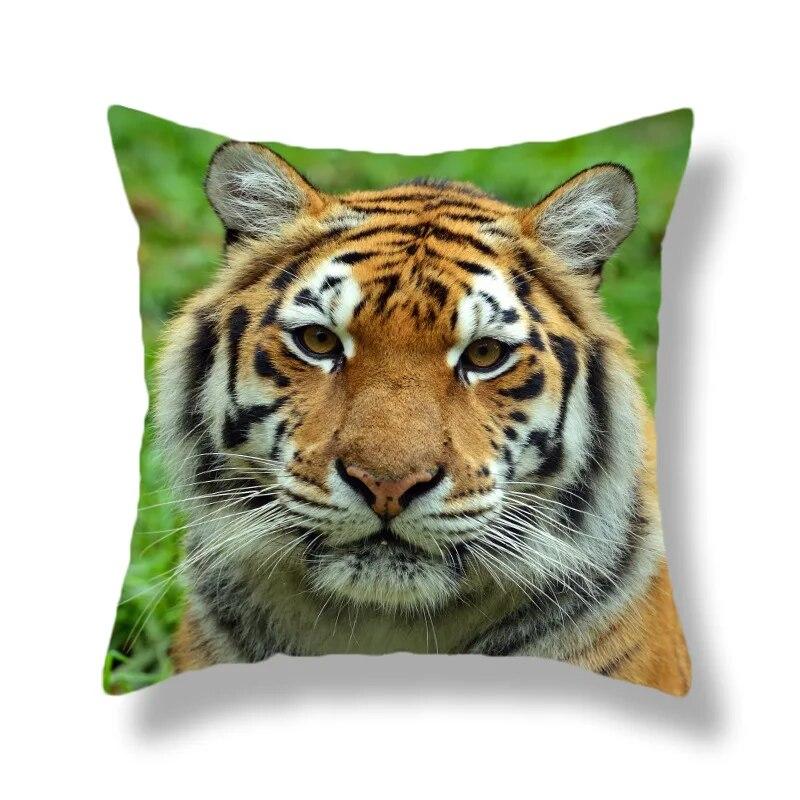 Heimdekoration Tierwelt Tiger Kissenbezug Bett Wohnzimmer Sofa Bürositz Auto Lendenkissen Bezug