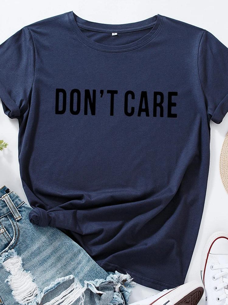 

Футболка с принтом «Не волнуйся» с буквами, женская, с коротким рукавом, с круглым вырезом, свободная, летняя, женская, повседневная, футболка, топы, Camisetas Mujer XXXL темно-синий