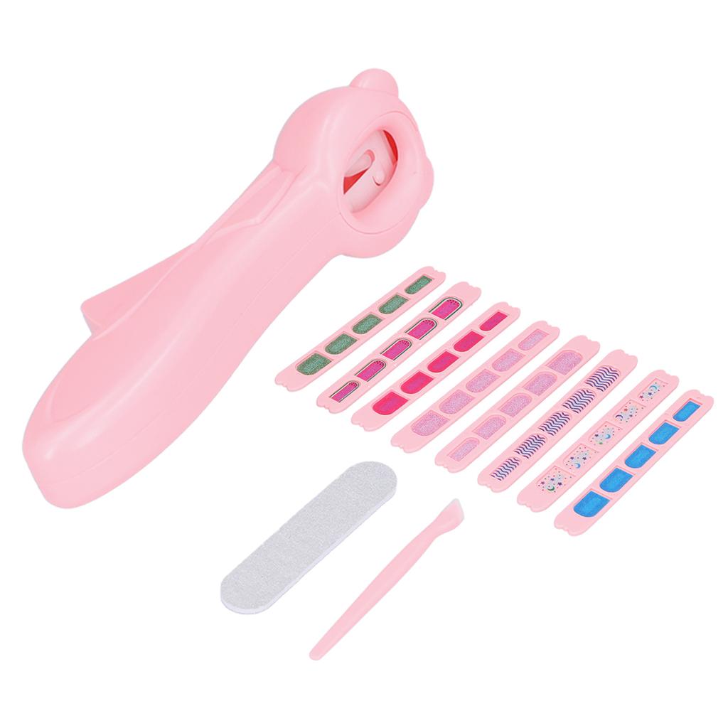 Nail Stamping Machine Set Glitter Stickers Nail File Children DIY Nail Art Printer Kit