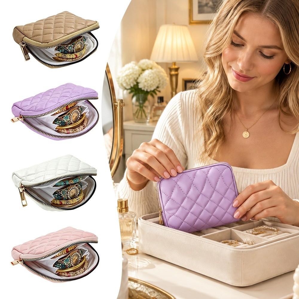 PU Jewelry Storage Case Multi-Layer Compartments Jewelry Organizer Bag New Jewelry Pouch For Women