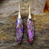 Simple and High-quality Leaf Emperor Stone Pendant Earrings and Earrings, Popular Natural Stone Jewelry In Europe and America