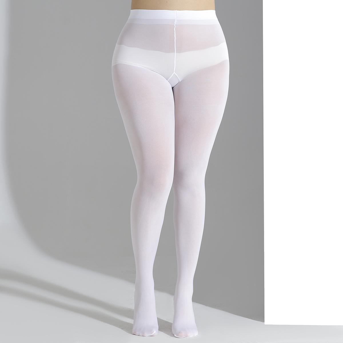 Yiran Sexy Lingerie Women's White 1 Pair Plus Size Tights Stretchy Sheer Tights Pantyhose Stockings Tights Cm