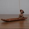 Copper Old Man Fishing Burner Tea Tray Ornament Home Incense Supplies