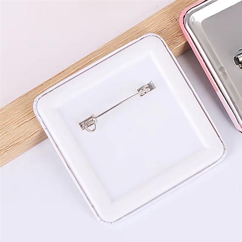 

A25F-For Home Office DIY Square Blank Pin Button Badges 50X50mm Refrigerator Magnets Badges Button Making Parts