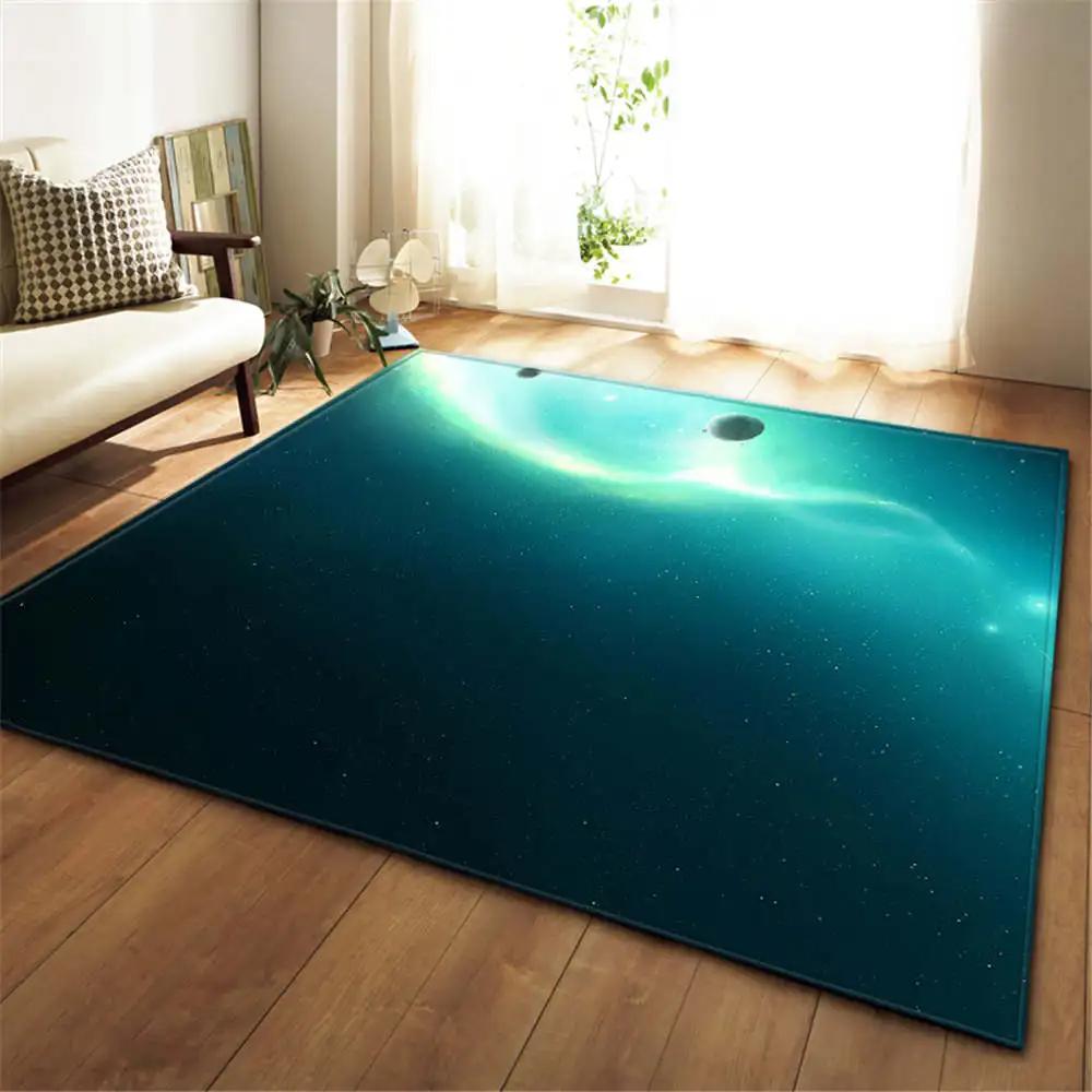 Universe Planet Living Room Rug Hallway Carpets Boys Kids Play Nebula Galaxy Bedroom Bedside Rug Kitchen Bathroom Floor Mat