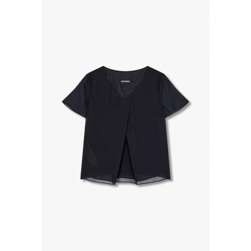Emporio Armani Women S Pleated V Neck blouSe A525103529 38