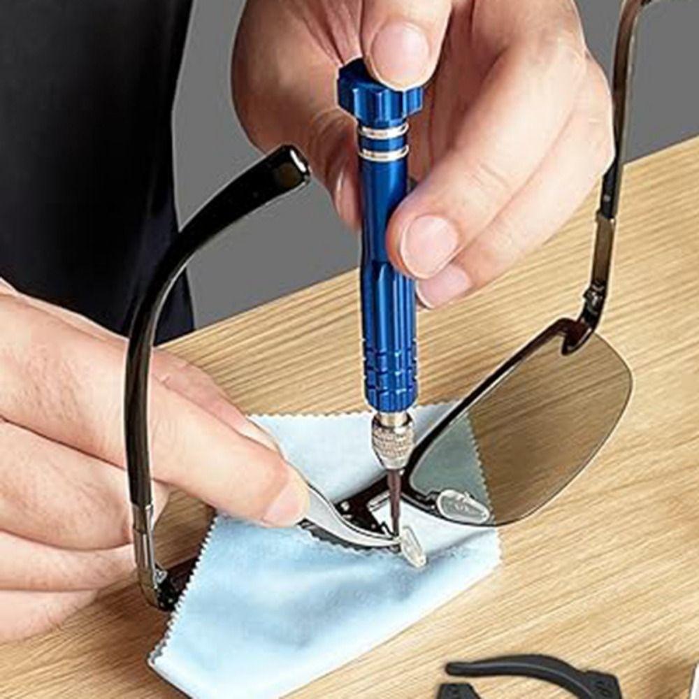 Flat Head 5 In 1 Screwdriver Set Screwdriver Repairing Kit  Glasses Disassembly