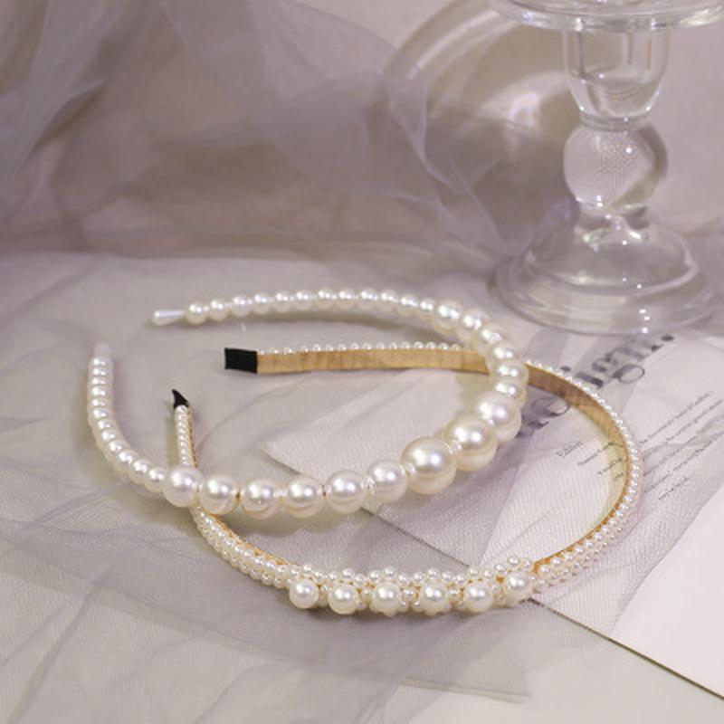 2 Pcs Fashion Big Pearl Headband for Women Girls Hair Hoop Vintage Mujer Hairband New Hair Accessories Jewelry Headwear Random