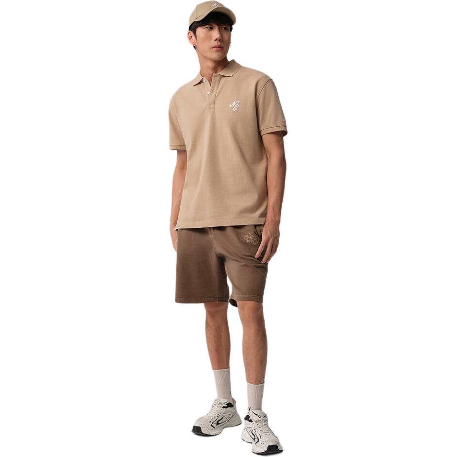 New Era SS24 Embroidered Minimalist Casual Breathable Loose Short Sleeve Polo Shirt Unisex Polo Shirts Khaki 14341336