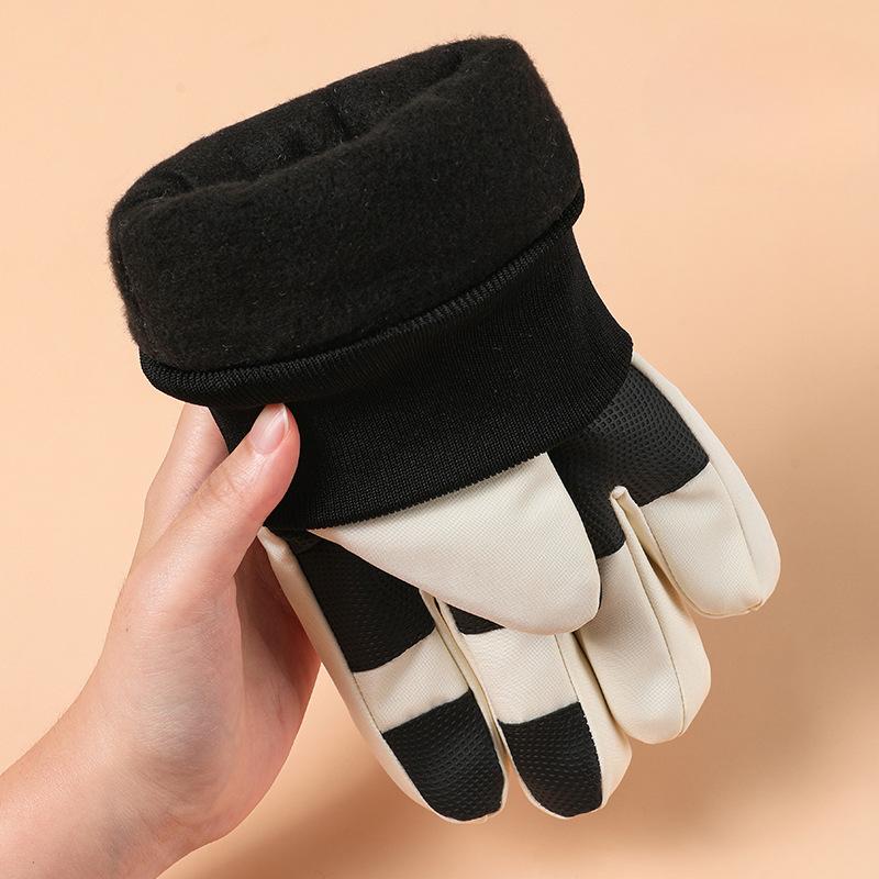 Ski Gloves for Winter Outdoor Men and Women Plus Velvet Thickened Anti Slip Cold Riding Electric Bike Touch Screen Warm Gloves