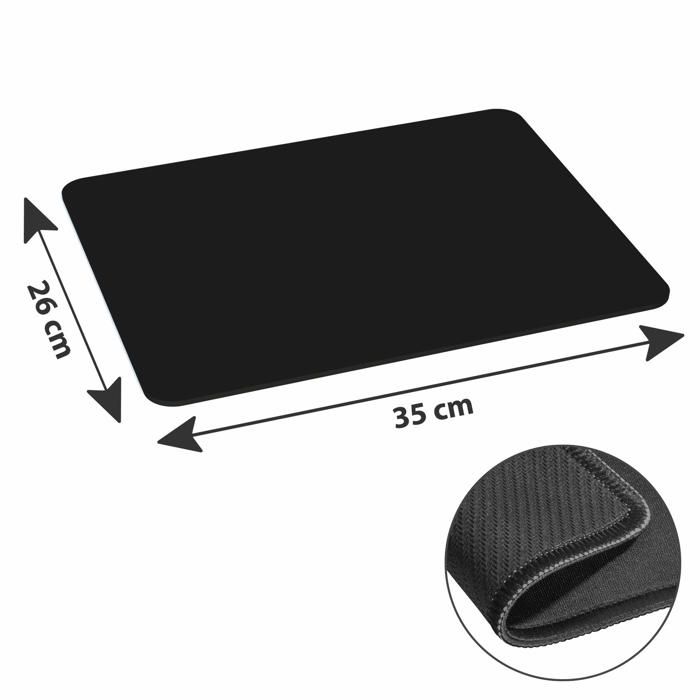 Tapis de souris - Pedea 67007100 - Noir - Repose-poignet - Microfibre - 2 mm d'épaisseur