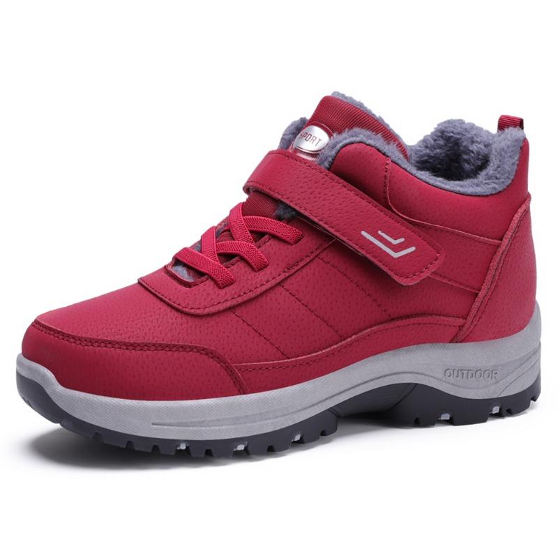 Cotton Shoes Female Couple Large Size Boots Female Velvet Thickened Cotton Boots Velcro Women's Boots Warm Snow Boots