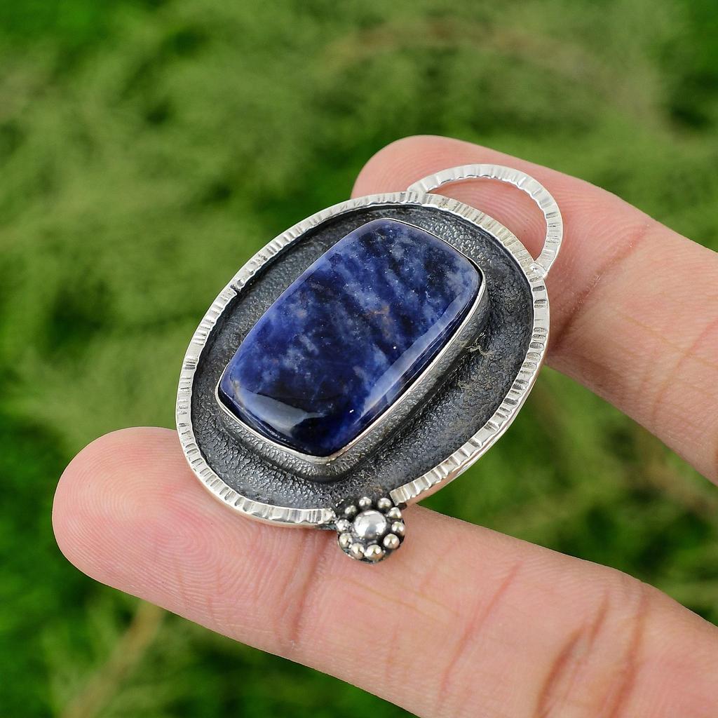 Daughters Day Deal Sodalite Stone Mother New Pendant Jewelry 925 Sterling Silver