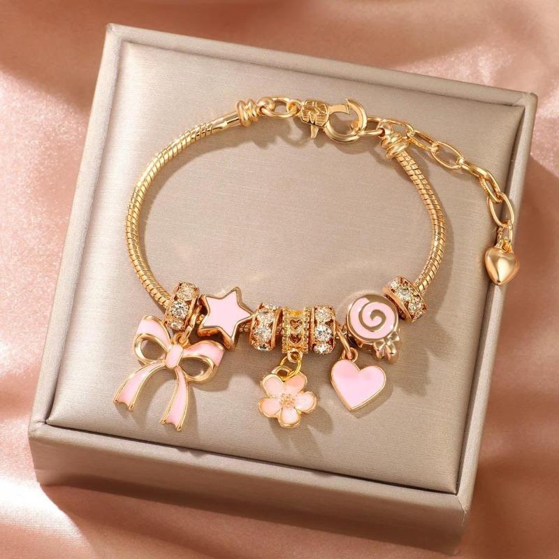 Panjia Bracelet Stylishdiy Beaded Bracelet Copper Alloy Multi-element Rhinestone Fashiontrendy Women's Bracelet