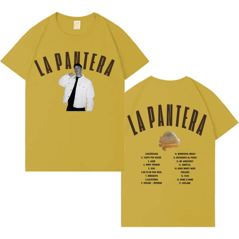 Singer La Pantera New Album Tour Double Sided Print Tee Mens Harajuku Gothic High Quality Tshrit Aesthetic Casual Cotton Tshrits