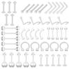 Lot de 50 piercings pour nombril, lèvres, labret, sourcils, langue, haltères, cartilage, tragus, boucles d'oreilles