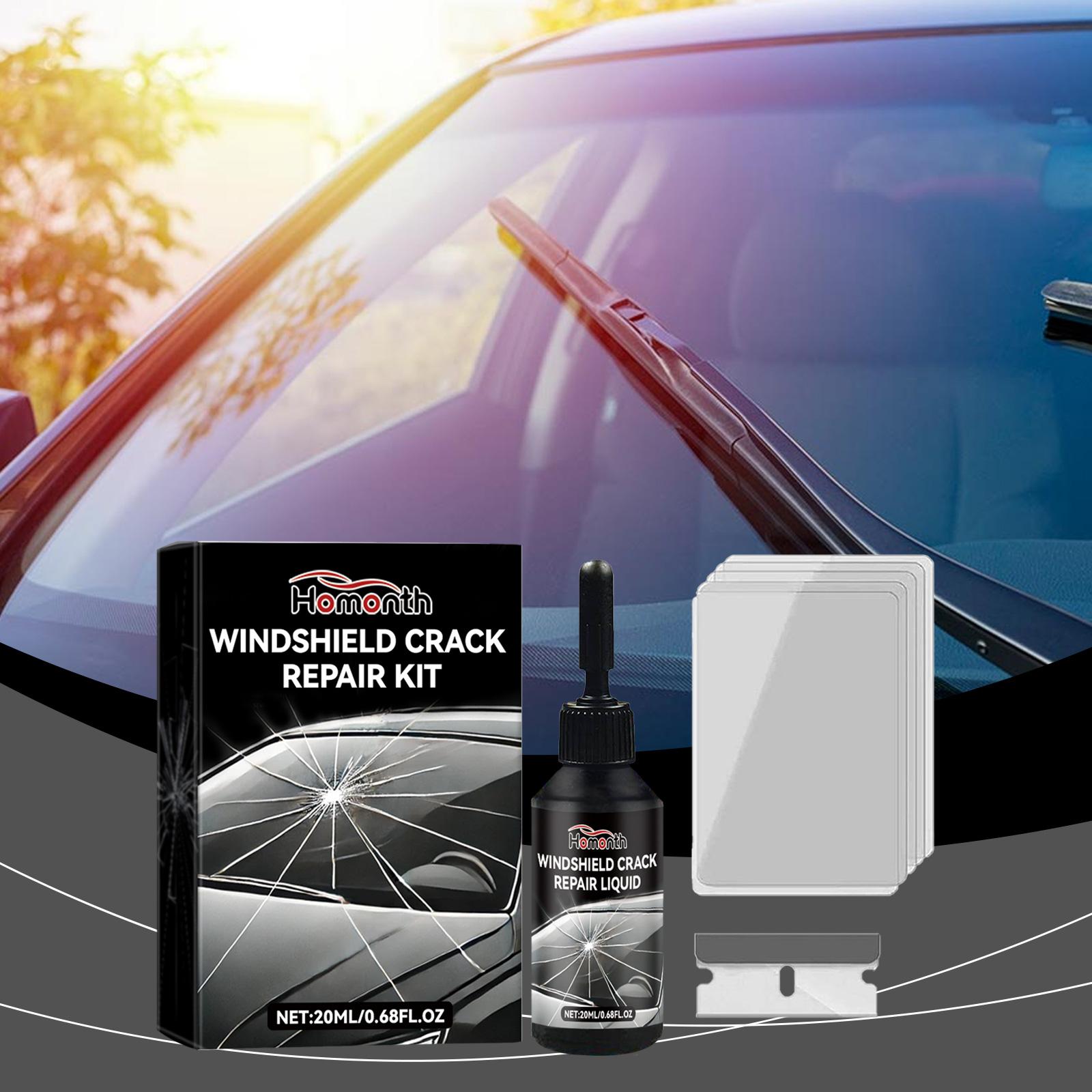 20ml Solution d'Entretien des Fissures de Pare-brise Auto Outils d'Entretien du Verre Auto Solution de Collage pour Verre Fissuré black