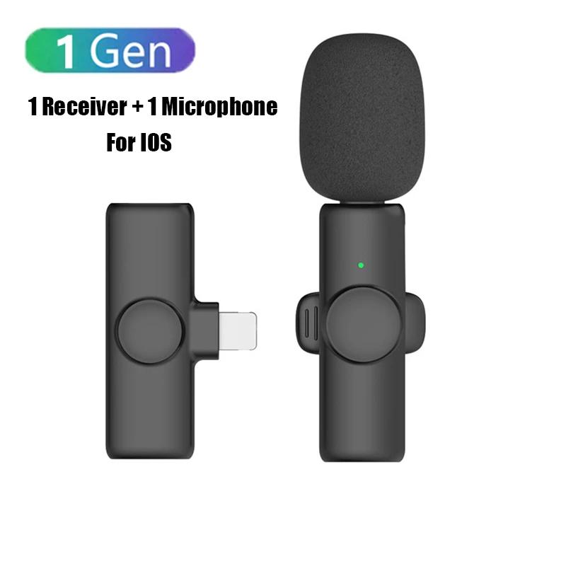 Wireless Lavalier Microphone - Noise Cancelling Lapel Mic for iPhone Android PC, Recording/Streaming/Interview (USB-C/Lightning)