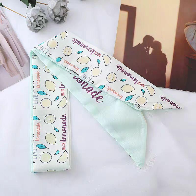 Silk Scarf Headband French Braided Hair Ribbon Versatile Ponytail Streamer Headgear Bag Decoration