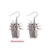Fashion Antique Silver Color Retro Bohemian Cicada Insect Pendant Dangle Earrings for Women