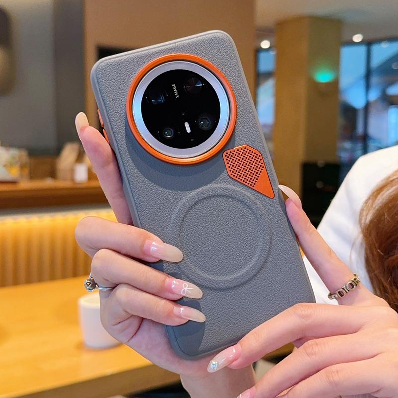 For Huawei Mate 70 70 Pro 60 60 Pro Large Hole Metal Lens Protective Ring Heat-Dissipating Magnetic Shockproof Phone Case