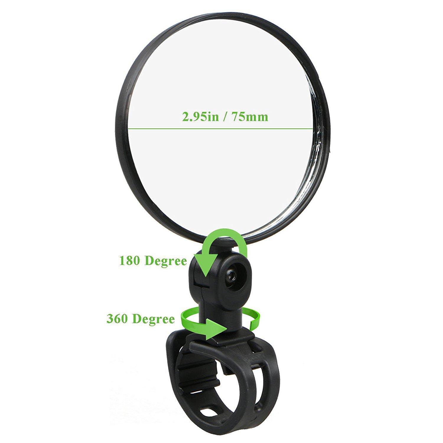 360 Rotation Adjustable Universal Bicycle Mirror Handlebar Rearview Mirror for Bicycle Motorcycle for Bike Riding Cycling Mirror