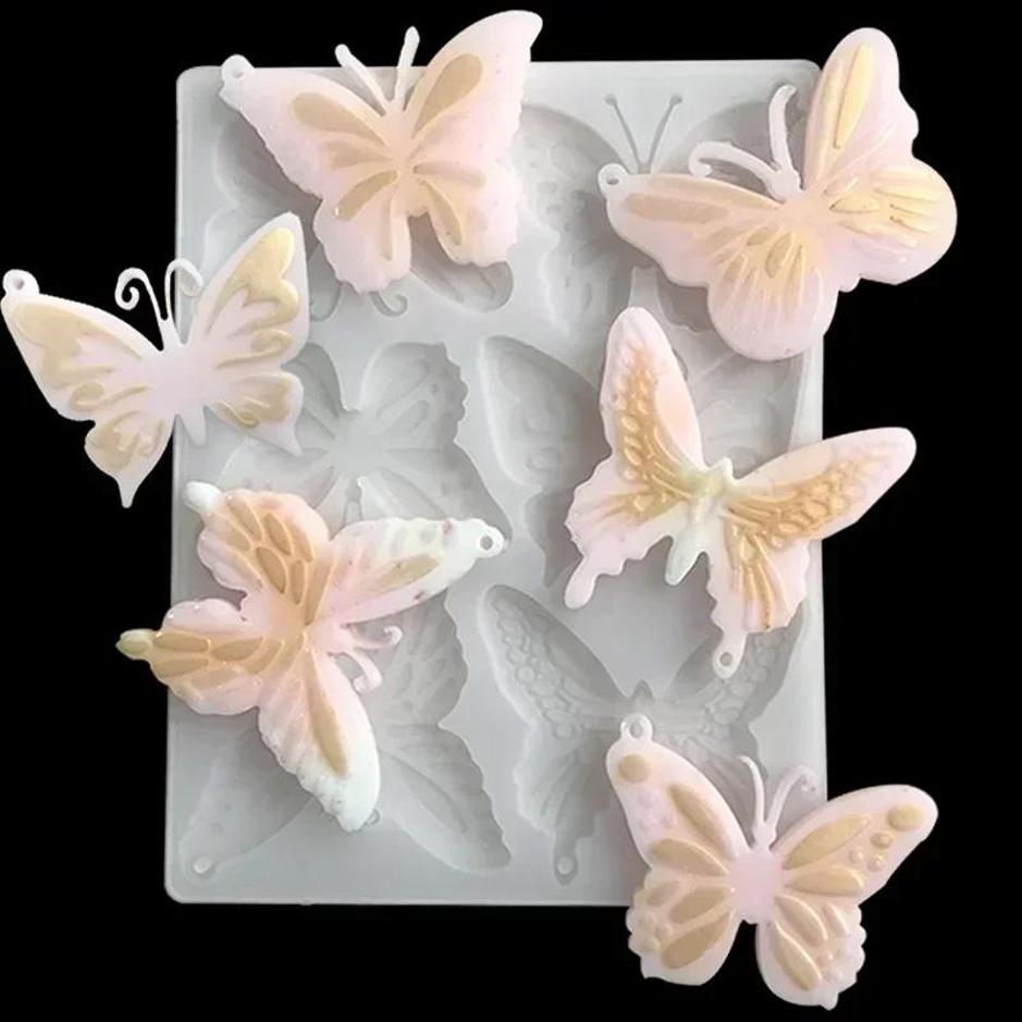 Butterfly Silicone Mold Epoxy Resin DIY Keyrings Eardrop Resin Mold Jewelry Making Crystal Drop Glue Pendant Silicone Mould