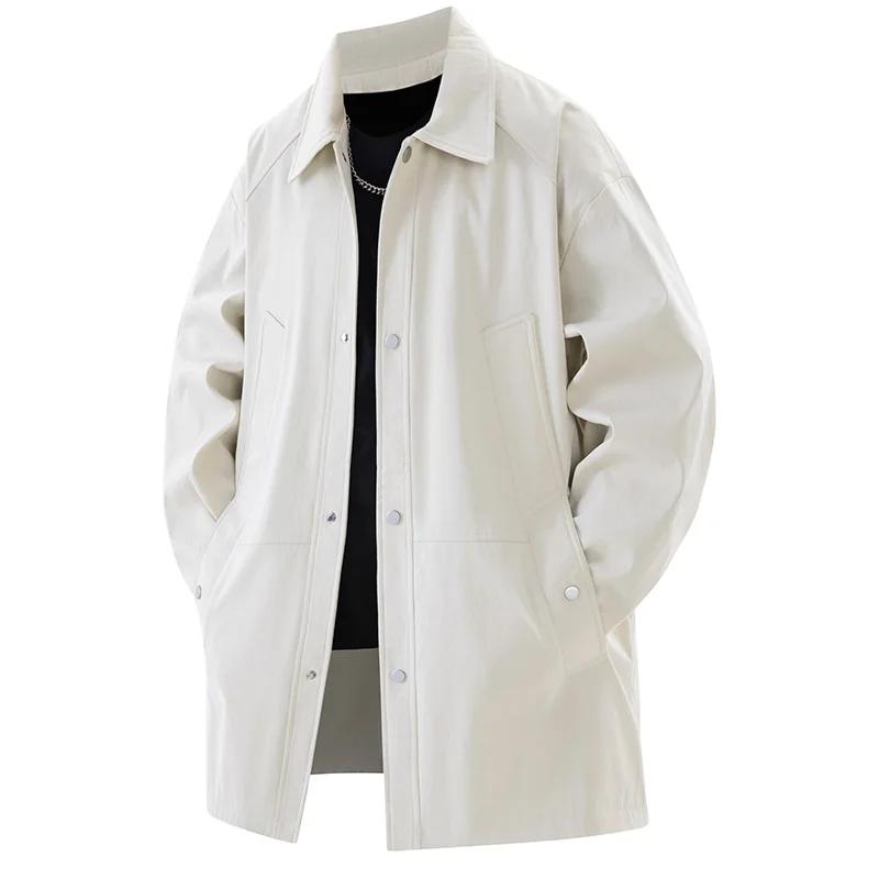 Men's Trench Coats Single Button Windbreaker Fashion High Quality Comfortable Long Outerwear