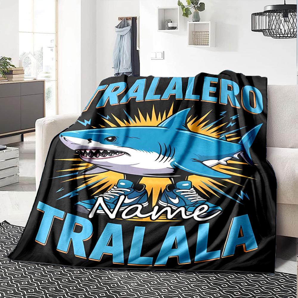 Customiz Name Personality Italian Brainrot Animal  Blanket Soft &Warm Sofa Office Bed Travel Lunch Break Blanket, Gift Suitable All Seasons