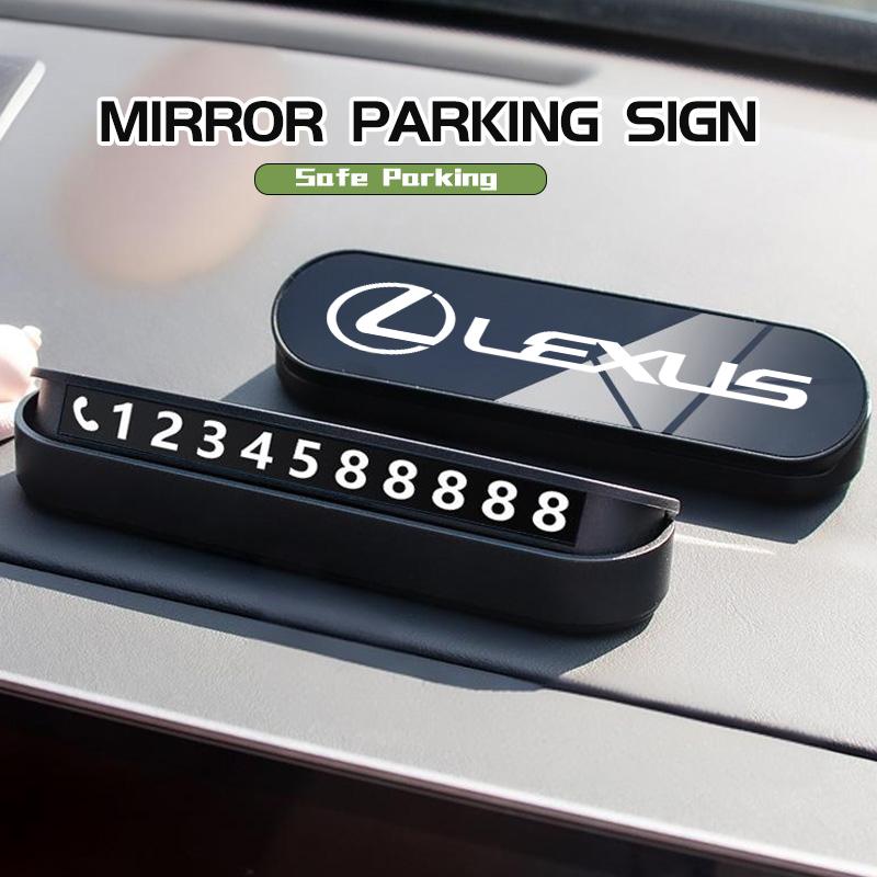Mirror Surface Car Temporary Parking Plate Stop Signs Phone Number Plates For Lexus RX 300 400 460 UX 200 NX LX LS GS 330 IS 250