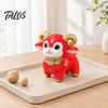 Decorative Hanging Ornament Zodiac Sheep Plush Mascot Doll, New Year Stuffed Goat with Festive Home Decor Gilded Horn & Embroidery, Cue Pendant,