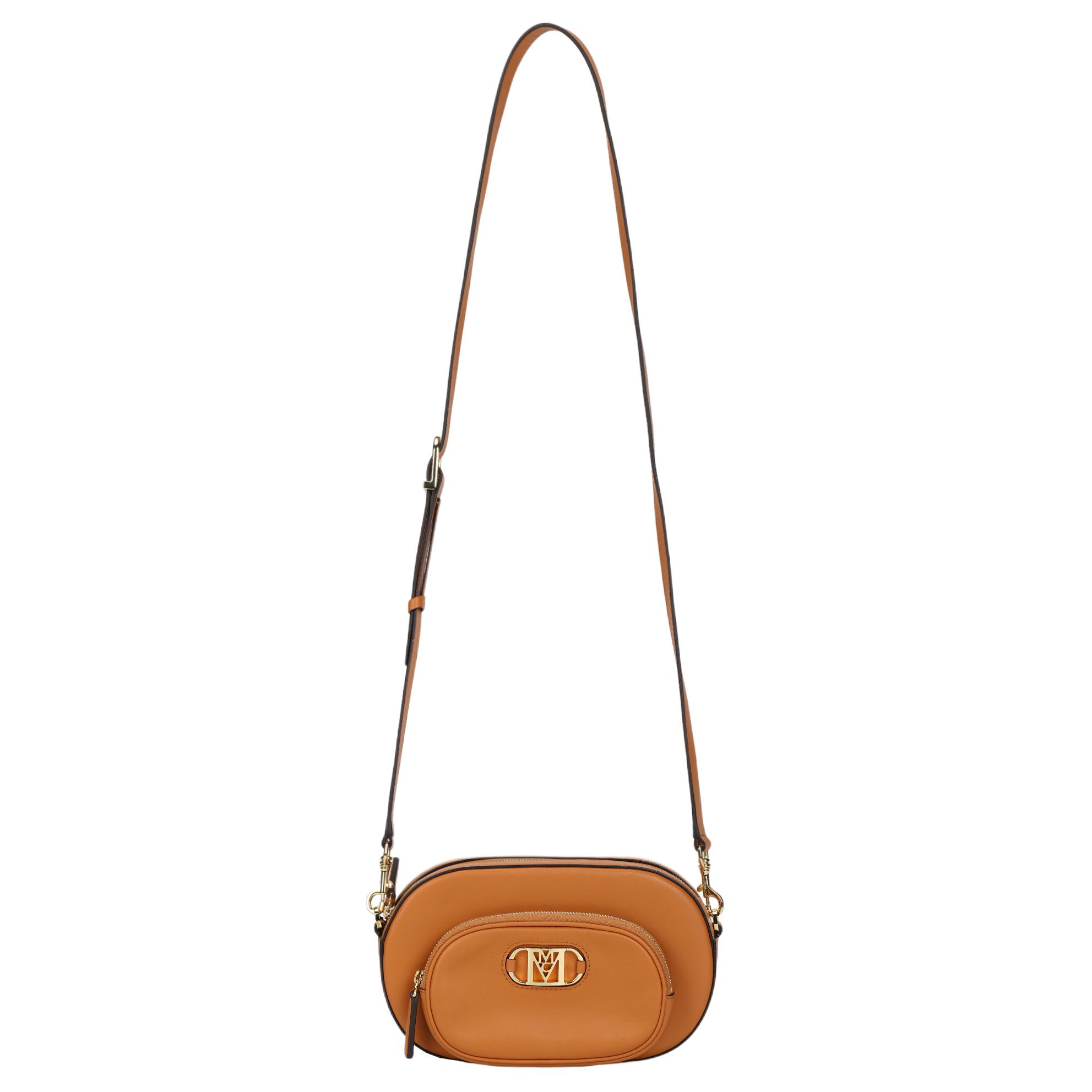 

MCM Oval Logo Metal Decoration Leather Crossbody Shoulder Bag Mini Women bags Red-Brown MWRDSLD02CO001 Basic Set (Bag+Dust Bag)