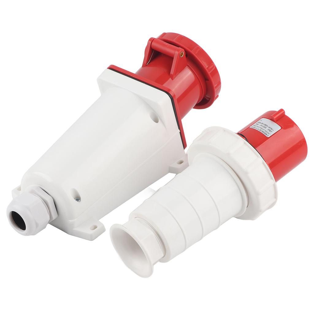 380415V 63A 5Pin Industrial Aviation Plug Open Socket 3P+N+E IP67 Waterproof Plug Socket Connector F