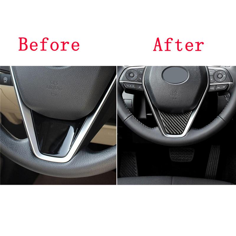 Steering Wheel Label Decoration Stickers for Toyota Camry 2018 Carbon Fiber Car Interior