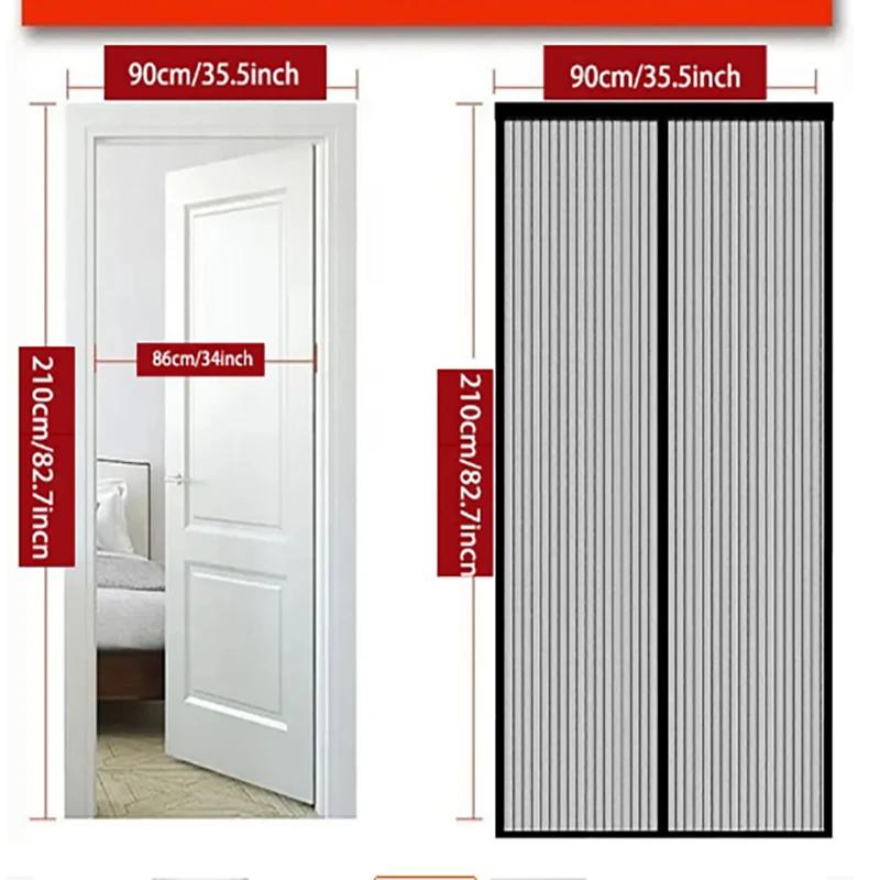 

Window Mosquito Curtain, Gauze Window Screen, Automatic Door Lock, Home Ventilation Curtain, Magnetic Mesh Cover 90x210cm чёрный