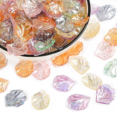 Imitatie Schelp Pioenroos Bloemblaadje Bedel ABS Acryl Antieke Hanger voor Haarpin 500g