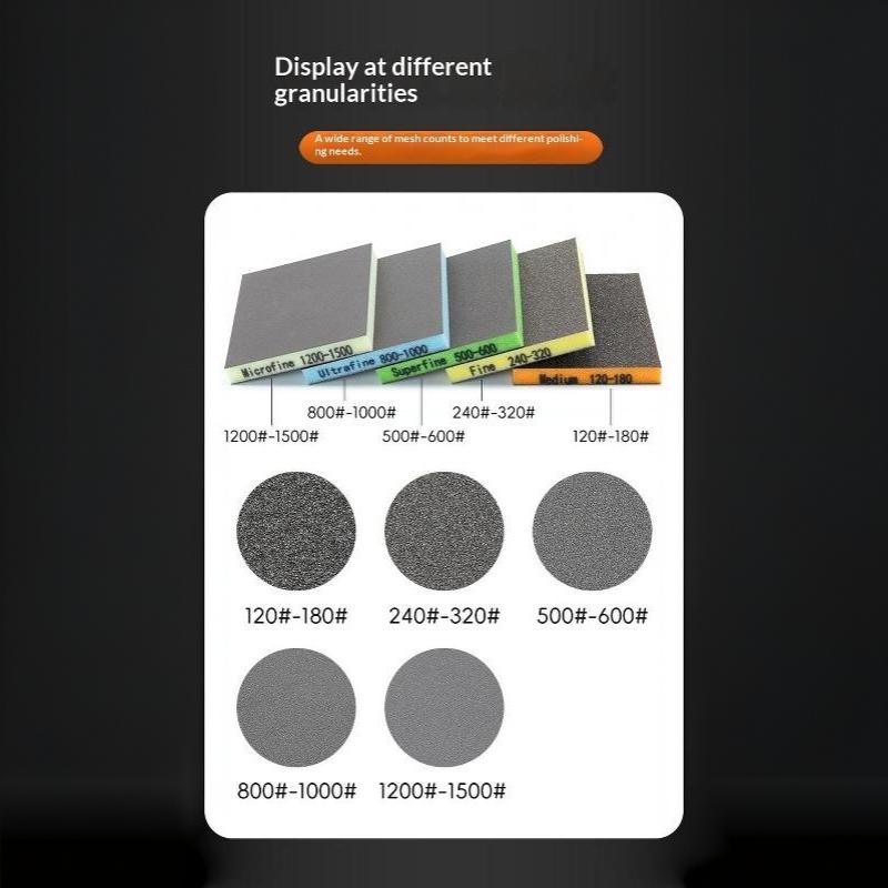 8Pcs Double Sided Sponge Sanding Pads Portable Car Furniture Polishing Assorted Grits 120 To 1500