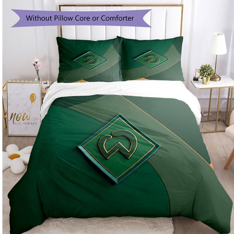 Set Lenzuola 3 Pezzi Stampato Werder Bremen, Comodo Set Copripiumino per Camera da Letto Amico della Pelle