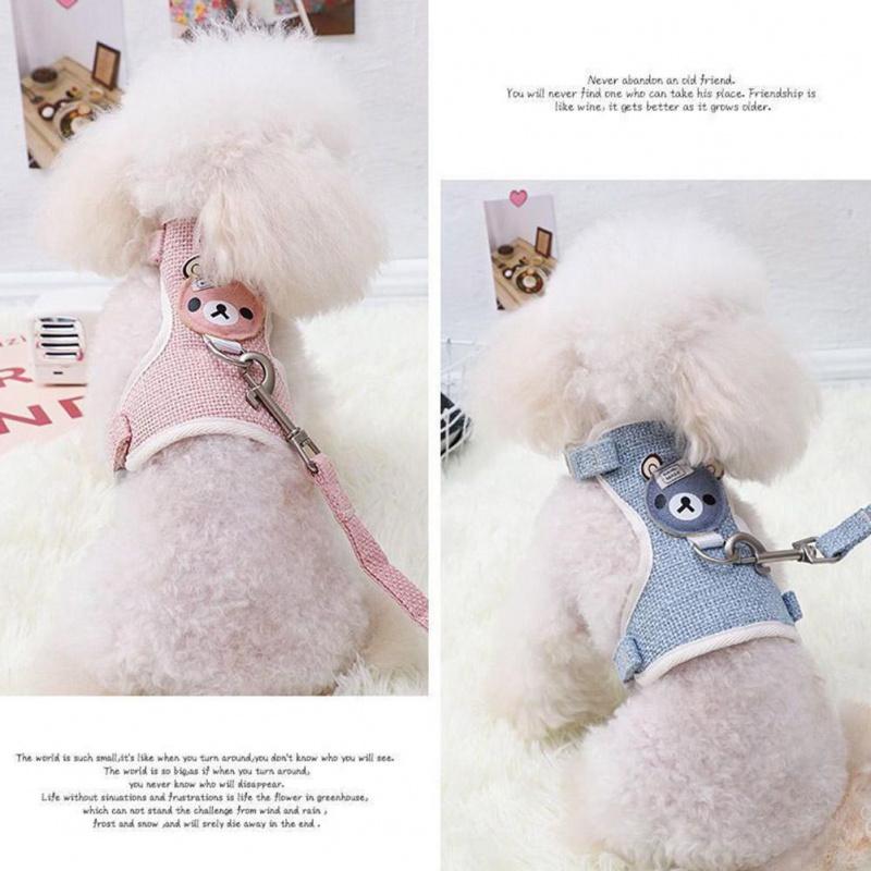 

Cute Breathable Dog Leash Vest-Adjustable Chest Harness for Small Pets Kittens-Ideal for Outdoor Walking-Essential Pet Supplies S сірий колір