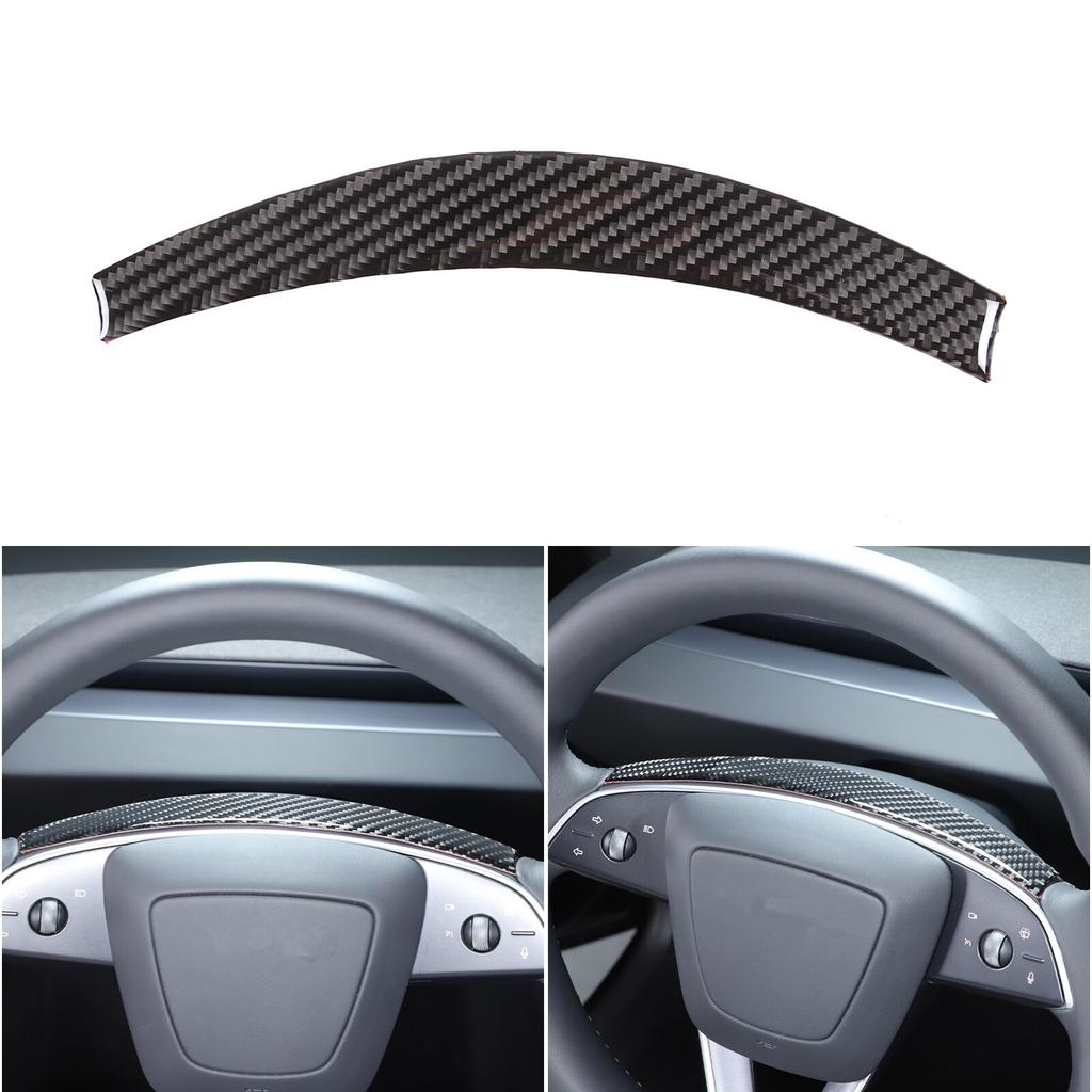 Carbon fiber Steering Wheel Upper Trim Sticker For Tesla Model 3 -24