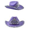 Vintage Prom Party Sequin Crown Cowboy Hat Christmas Hat Big Brim Hat Jazz Top Hat Costumes for Fancy Dress Parties