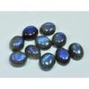 10X12MM Natural Labradorite Blue Fire Oval Cabochon Loose Gemstone 10Pcs Lot C-1089