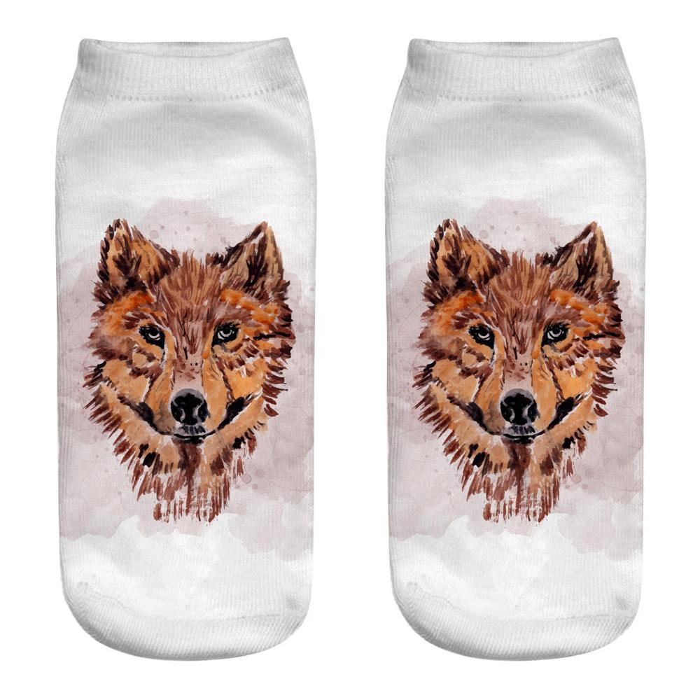 Wild Wolf Series Unisex Sox Women's Funny Cartoon Animal Cute 3D Print Ankle Socks  Fashion Punk Gothic Club Sokken
